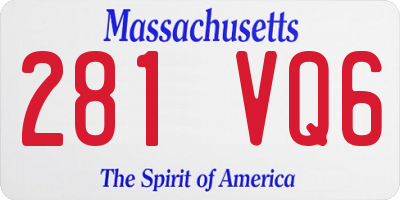 MA license plate 281VQ6