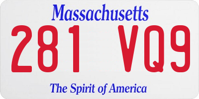 MA license plate 281VQ9