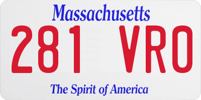 MA license plate 281VR0