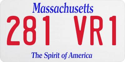 MA license plate 281VR1