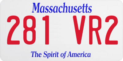 MA license plate 281VR2