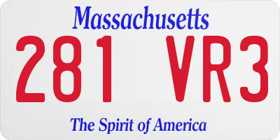 MA license plate 281VR3