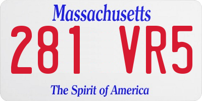 MA license plate 281VR5