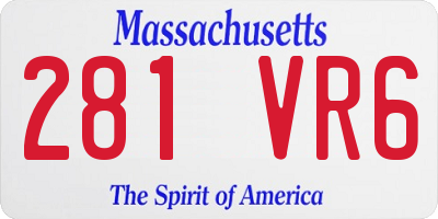 MA license plate 281VR6
