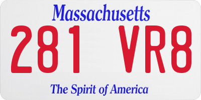 MA license plate 281VR8