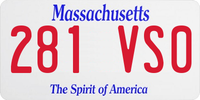 MA license plate 281VS0