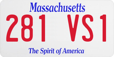 MA license plate 281VS1
