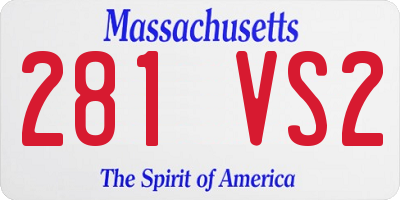 MA license plate 281VS2