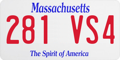 MA license plate 281VS4