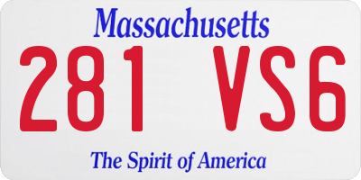 MA license plate 281VS6
