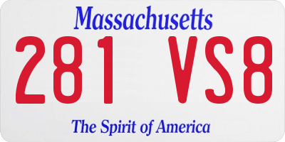 MA license plate 281VS8