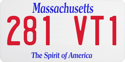 MA license plate 281VT1