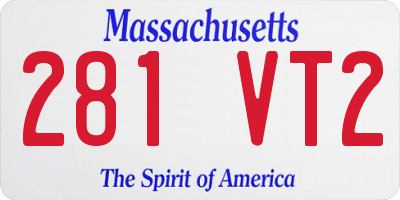 MA license plate 281VT2