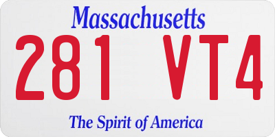 MA license plate 281VT4