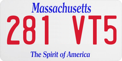 MA license plate 281VT5