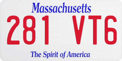 MA license plate 281VT6