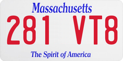 MA license plate 281VT8