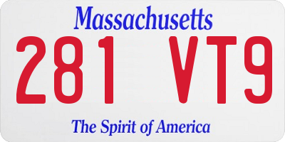 MA license plate 281VT9