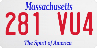 MA license plate 281VU4