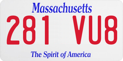 MA license plate 281VU8