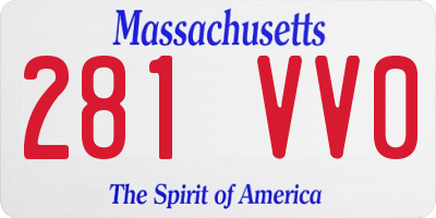 MA license plate 281VV0