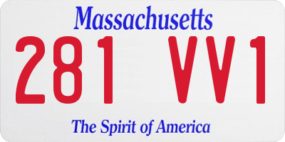 MA license plate 281VV1