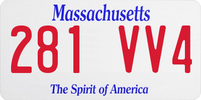 MA license plate 281VV4
