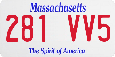 MA license plate 281VV5