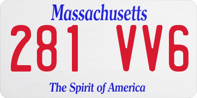 MA license plate 281VV6