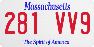 MA license plate 281VV9