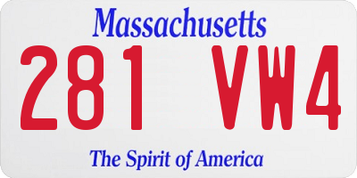 MA license plate 281VW4