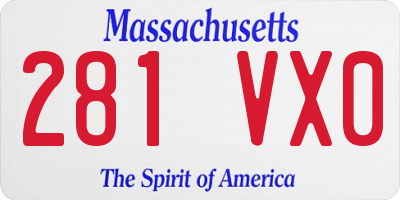MA license plate 281VX0