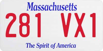 MA license plate 281VX1