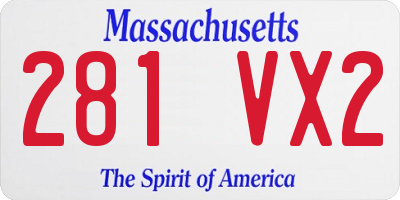 MA license plate 281VX2