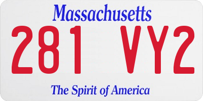 MA license plate 281VY2