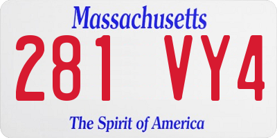 MA license plate 281VY4
