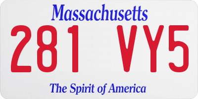 MA license plate 281VY5