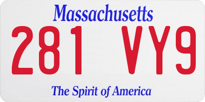 MA license plate 281VY9