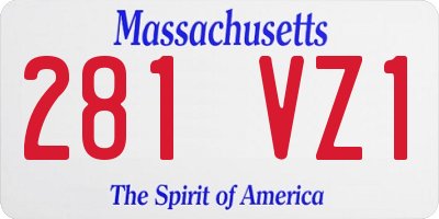 MA license plate 281VZ1