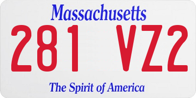 MA license plate 281VZ2