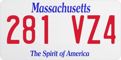 MA license plate 281VZ4