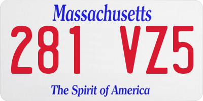 MA license plate 281VZ5