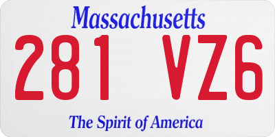 MA license plate 281VZ6