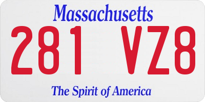 MA license plate 281VZ8