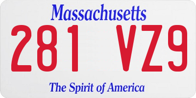 MA license plate 281VZ9