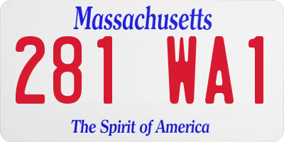 MA license plate 281WA1