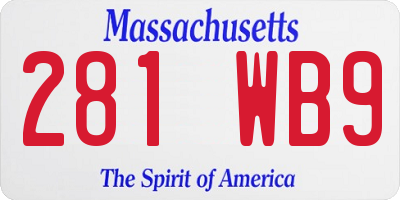 MA license plate 281WB9