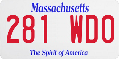 MA license plate 281WD0