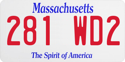 MA license plate 281WD2