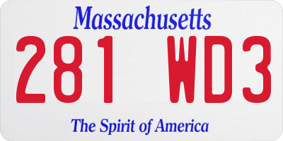MA license plate 281WD3